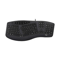 Adesso Ergonomic USB Keyboard - Wired - Canadian Bilingual Layout - Black-Ergonomic USB keyboard design for comfort