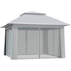 Outsunny 12 ft W x 12 ft L Pop-up Tent Gazebo Instant Canopy - Light Grey-Air vents on the top ensure good ventilation and heat dissipation