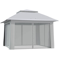 Outsunny 12 ft W x 12 ft L Pop-up Tent Gazebo Instant Canopy - Light Grey-Air vents on the top ensure good ventilation and heat dissipation