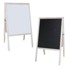 Crestline Natural White Dry-Erase/Black Chalkboard Marquee Easel - 42" x 24"-Folds flat for easy storage
