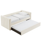 Modway Veyla Channel Tufted Boucle Twin Daybed with Trundle - Cloud-No Box Springs Required