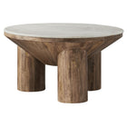 Modway Ellison 33" Round Wood Coffee Table With Marble Top - Walnut-33-Inch Round Coffee Table