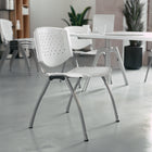 Flash Furniture HERCULES Series Plastic Stack Chair with Titanium Frame - White-Polypropylene Material