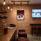 Frameworth Celebrini and Marner OT Celebration Hockey Canada 2026 - Framed Canvas - 22.5" x 31.5"-Museum-quality high-resolution canvas reproduction with vivid colour accuracy. Professional wrapped canvas with black wood frame designed for lasting display
