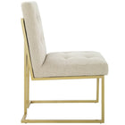 Modway Privy Gold Stainless Steel Upholstered Fabric Dining Accent Chair - Gold/Beige-Gold Stainless Steel Base