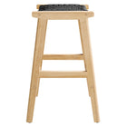 Modway Saoirse Woven Rope Wood Counter Stool - Natural Black - Set of 2-7
