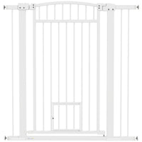 PawHut 30"-41" Dog Gate with Small Door and Extension Kit - 42" H-41.7"(106 cm) high gate