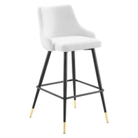 Modway Adorn Performance Velvet Bar Stool - White-Vintage Modern Bar Stool