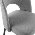 Modway Rouse Upholstered Fabric Dining Side Chair - Black/Light Grey - 2 Pack-8