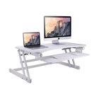 Rocelco 37" DADR Deluxe Extra-Wide Sit To Stand Adjustable Desk Riser, White (DADR-W)-Staggered height between keyboard and monitor keeps monitor at proper height to prevent neck strain without manual adjustments sitting or standing (29.5" x 11.8" keyboard tray dimensions)