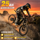 Gyrocopters ZX3 Electric Dirt Bike for Adults - Speed upto 60 kmph - PAS Range upto 161 km - Peak 2800W - 24" - Yellow-Rip across the landscape with 3 aggressive riding modes: go 100% throttle for a 100 km joyride, hit Pedal Assist (PAS) to stretch the hunt to an epic 161 km, or use pure leg power to conquer the miles
