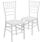 Flash Furniture HERCULES PREMIUM Series Resin Stacking Chiavari Chairs - White - 2 Pack-1000 lb. Weight Capacity