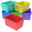 Storex Wide Book Bin - Assorted Colour - 6 Pack-Fits 15" deep shelves and desktops