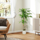 HOMCOM 4' Artificial Dracaena Tree - Green-Material: PEVA, Plastic, Cement, PP 