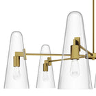 Modway Beacon 6-Light Chandelier - Clear/Satin Brass-Professional Installation Required