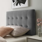 Modway Emily Biscuit Tufted Performance Velvet Twin Headboard - Grey-Durable Stain-Resistant Fabric