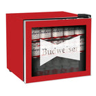 Budweiser Glass Door Beverage Fridge - 1.6 cu ft - Red-1.6 cu ft capacity