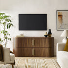 Modway Radcliffe 63" Curved Fluted Sideboard Buffet Cabinet - Walnut-Multi-Functional Storage Console