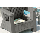 Suncast Adirondack Chair with Storage - Dove Grey-Comfortable and ergonomically friendly.