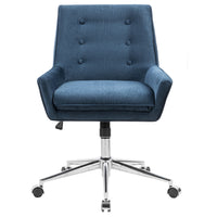 FurnitureR Tufted Fabric Office Chair - Blue-Stylish design, adding a great accent to your business setting or home office