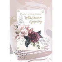Rosedale Gold Sympathy Greeting Cards/Envelopes - 5-1/2" x 8" - Red & Pink Flowers - 6 Pack-Premium quality greeting cards