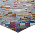 Modway Lavendula Triangle Mosaic Area Rug - 4 ft W x 6 ft L - Multicolored-Stain Resistant / Easy To Clean