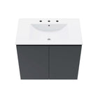 Modway Bryn 30" Wall-Mount Bathroom Vanity - Grey/White-Soft-Close Doors