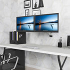 ShoppingAll Pneumatic Dual Gas Spring Dual Monitor Wall Mount - White-Quick Release Feature supports detachable VESA plate for convenient installation with simple slide-in installation