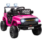 Qaba 12V Kids Ride on Truck Car with Remote Control, Openable Doors - Pink-12V kids UTV possesses dual motors, offering 60 minutes of run time 