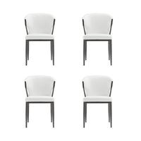 Manhattan Comfort Kirsten 20.5" Modern Leatherette Upholstered Dining Chair - White - Set of 4-Modern Dining Chair for Dining Room and Task Use. Set of 4