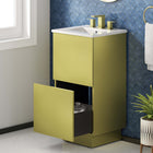 Modway Quantum 18" Bathroom Vanity - White/Gold-Full-Glide Drawer