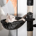 PawHut 94" - 102" Floor-To-Ceiling Huge Cat Tree Tower - White-Overall Dimension: 23.6"L x 17.7"W x 94.5"-102.4"H 