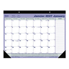 Blueline 2027 Monthly Desk Pad Calendar - 21-1/4" x 16" - Bilingual-12 Months, January to December