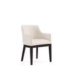 Manhattan Comfort Gansevoort 22.5" Modern Faux Leather Upholstered Dining Armchair - Cream - Set of 2-Weight Capacity: 300 lb
