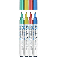 Schneider Paint-It 011 Paint Market - Blue/Red - 4 Pack-With paint marker, make your designs & layouts stand out with detailed marks and strokes