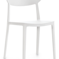 Offices to Go Kylie Armless Stacking Chair - White-Durable and easy to clean reinforced polypropylene
