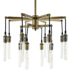 Modway Resolve Ceiling Light Pendant Chandelier - Antique Brass-Black Rope Cords