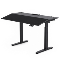 MotionGrey Ultra Electric Adjustable Standing Desk with Tilting Desktop - 55.1 in - Black-55.1 in electric standing desk provides powered height adjustment for seated and standing work