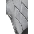 Manhattan Comfort Reine 19.7" Traditional Velvet Upholstered Dining Chairs - Grey and Walnut - Set of 2-Delivered to you Fully Assembled! No Assembly Required