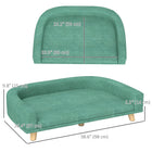 PawHut Dog Sofa with Washable Cover and Anti-slip Foot Pads - Green-MDF frame ensures longevity and sturdiness for daily use 