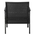 Manhattan Comfort Noli Modern Patio 4-Person Conversation 4-Piece Set with Coffee Table - Black/Cream-30 Day Limited Manufacturer's Warranty