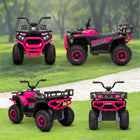 Qaba 12V Battery Powered Kids Electric Vehicle with 4 Spring Suspension Wheels - Pink-12V two motors enable both forward and reverse movements 