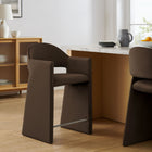 Modway Talia 37" Performance Velvet Counter Stool - Chocolate Brown-Bentwood Frame