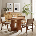 Modway Rivian Round 48" Wood Dining Table - Walnut-Seats 4-6