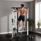 Soozier Home Gym Machine with Pull Up Bar-Includes high and low pulleys and a multi-grip pull-up station