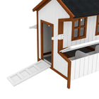 PawHut 47" Chicken Coop Wooden Chicken House Rabbit Hutch with Nesting Box-Colour: Cream White, Brown, Black