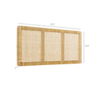 Modway Sandy Wall Mounted Wood and Rattan Queen Size Headboard - Natural Rattan-Mango Wood
