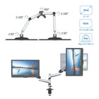 ShoppingAll Fully Adjustable Pneumatic Dual Gas Spring Monitor Desk Clamp Mount - White-Full motion adjustment provides peace of mind to always have your monitors at an optimal height, helps relieve the strain on your neck and back