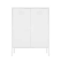 Manhattan Comfort Naomi 31.5" Modern Accent Cabinet - White-Modern Metal Accent Cabinet Perfect for Storage and Organization