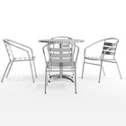 Flash Furniture 31.5'' Round Aluminum Indoor/Outdoor Table with 4 Slat-Back Chairs (TLH32RD017BCHR4)-Flash Furniture 5 Year Limited Product Warranty